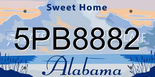 5PB8882 Alabama License Plate