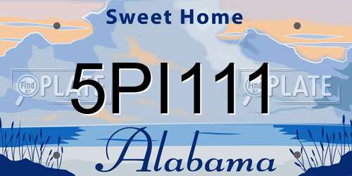 5PI111 Alabama License Plate