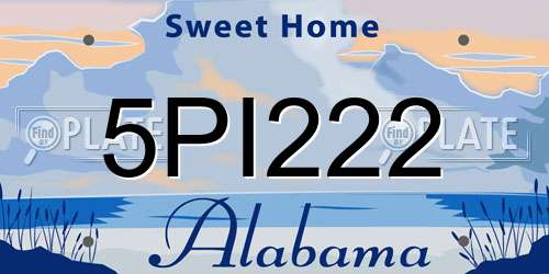 5PI222 Alabama License Plate