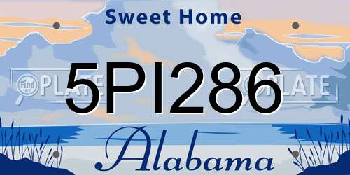 5PI286 Alabama License Plate
