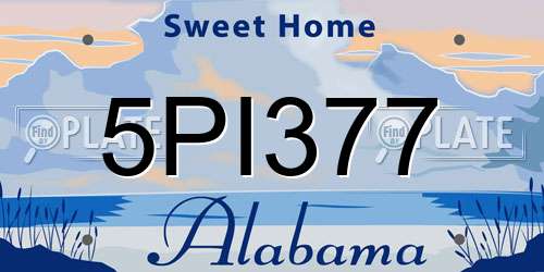 5PI377 Alabama License Plate