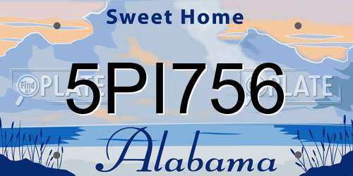 5PI756 Alabama License Plate