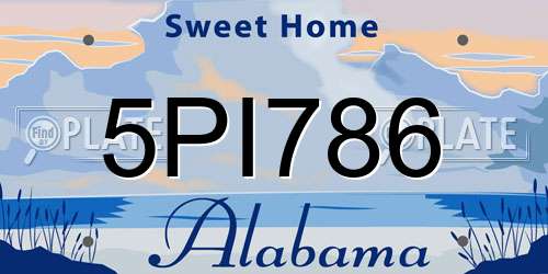 5PI786 Alabama License Plate
