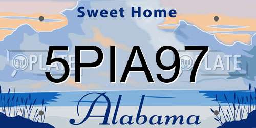 5PIA97 Alabama License Plate