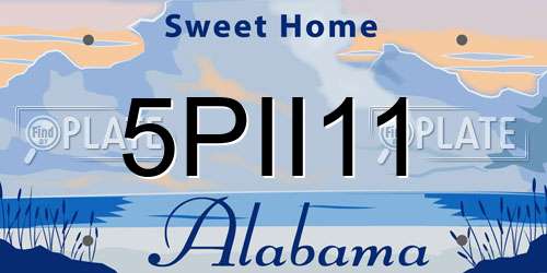 5PII11 Alabama License Plate