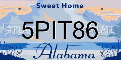 5PIT86 Alabama License Plate