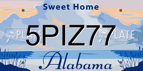 5PIZ77 Alabama License Plate