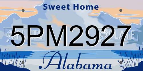 5PM2927 Alabama License Plate