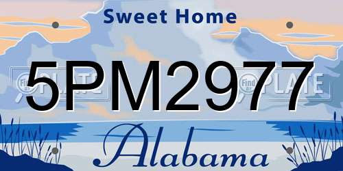 5PM2977 Alabama License Plate