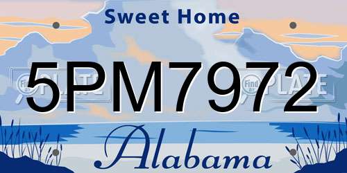5PM7972 Alabama License Plate
