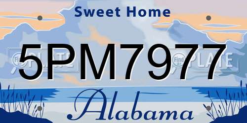5PM7977 Alabama License Plate