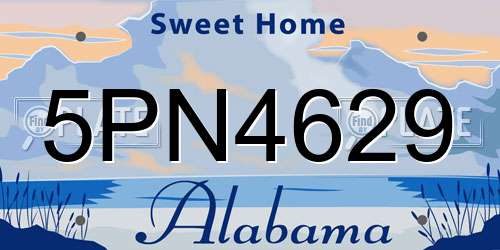 5PN4629 Alabama License Plate