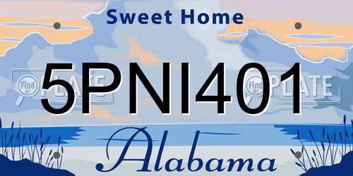 5PNI401 Alabama License Plate