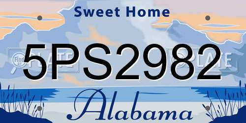 5PS2982 Alabama License Plate