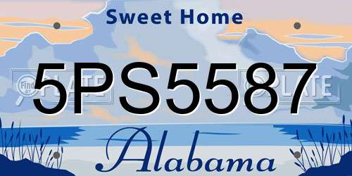5PS5587 Alabama License Plate