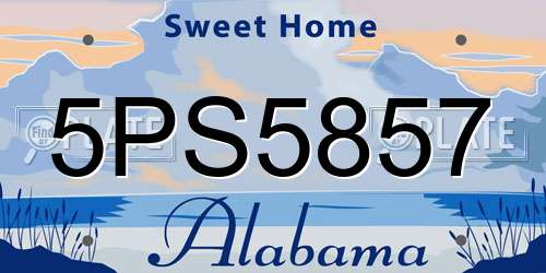 5PS5857 Alabama License Plate