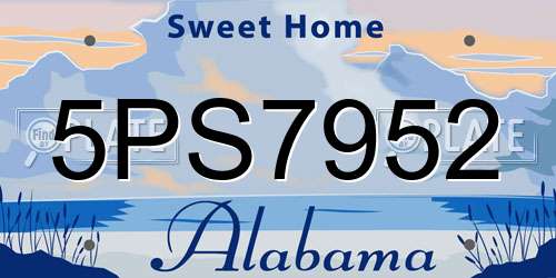5PS7952 Alabama License Plate