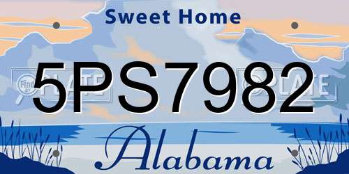 5PS7982 Alabama License Plate
