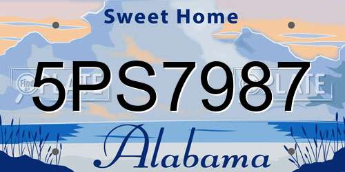 5PS7987 Alabama License Plate