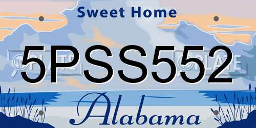 5PSS552 Alabama License Plate
