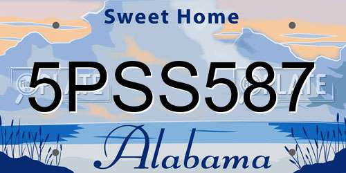 5PSS587 Alabama License Plate