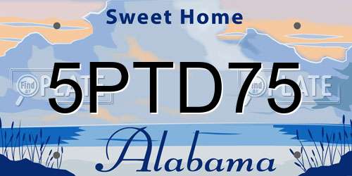 5PTD75 Alabama License Plate