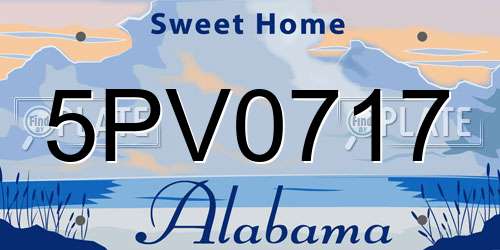 5PV0717 Alabama License Plate
