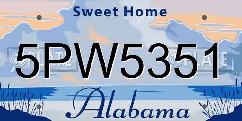 5PW5351 Alabama License Plate