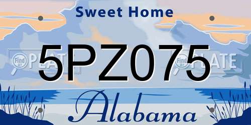 5PZ075 Alabama License Plate