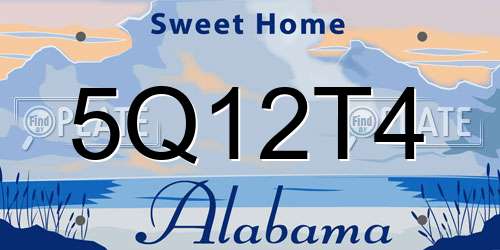 5Q12T4 Alabama License Plate