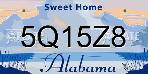 5Q15Z8 Alabama License Plate