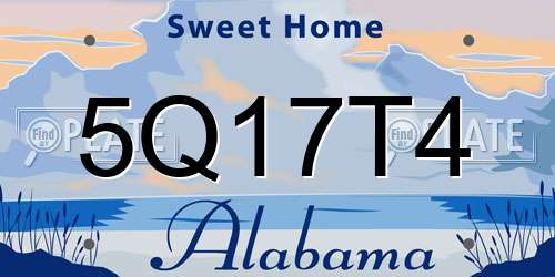 5Q17T4 Alabama License Plate