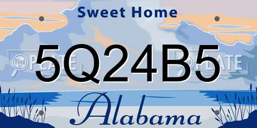 5Q24B5 Alabama License Plate