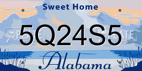 5Q24S5 Alabama License Plate