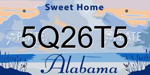 5Q26T5 Alabama License Plate