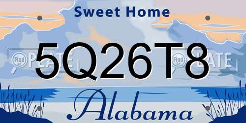 5Q26T8 Alabama License Plate