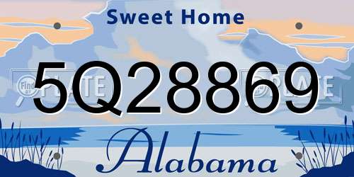 5Q28869 Alabama License Plate