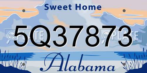 5Q37873 Alabama License Plate