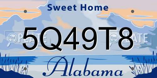 5Q49T8 Alabama License Plate