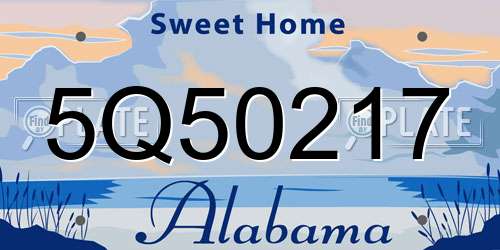5Q50217 Alabama License Plate