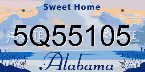 5Q55105 Alabama License Plate