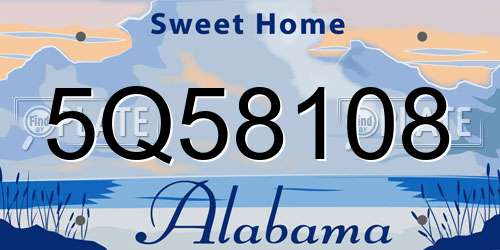 5Q58108 Alabama License Plate