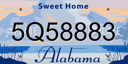 5Q58883 Alabama License Plate