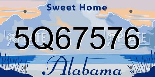 5Q67576 Alabama License Plate
