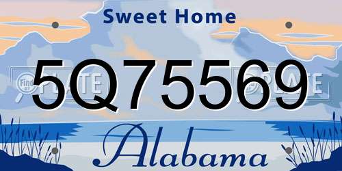 5Q75569 Alabama License Plate