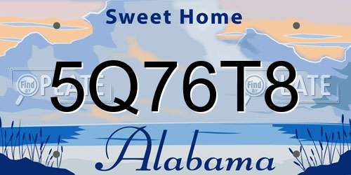 5Q76T8 Alabama License Plate