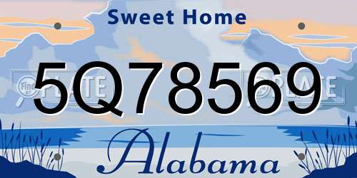 5Q78569 Alabama License Plate