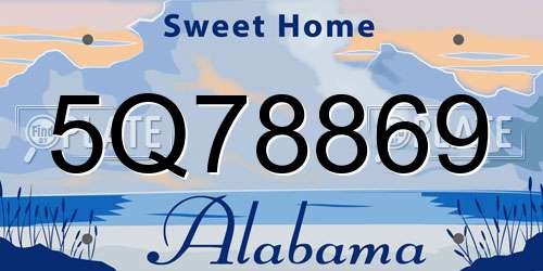 5Q78869 Alabama License Plate