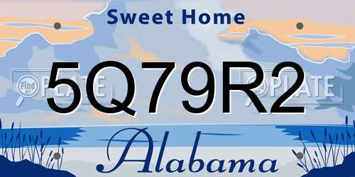 5Q79R2 Alabama License Plate