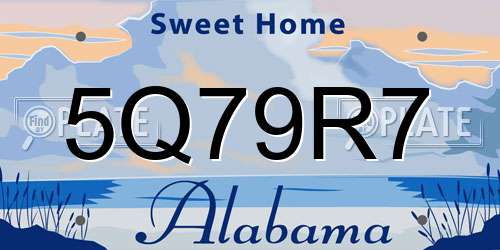 5Q79R7 Alabama License Plate